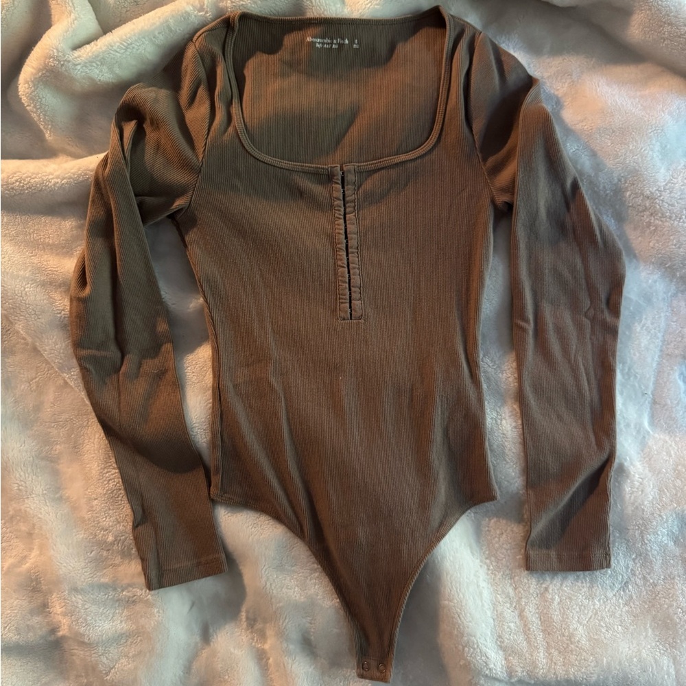 Abercrombie brown long sleeve bodysuit